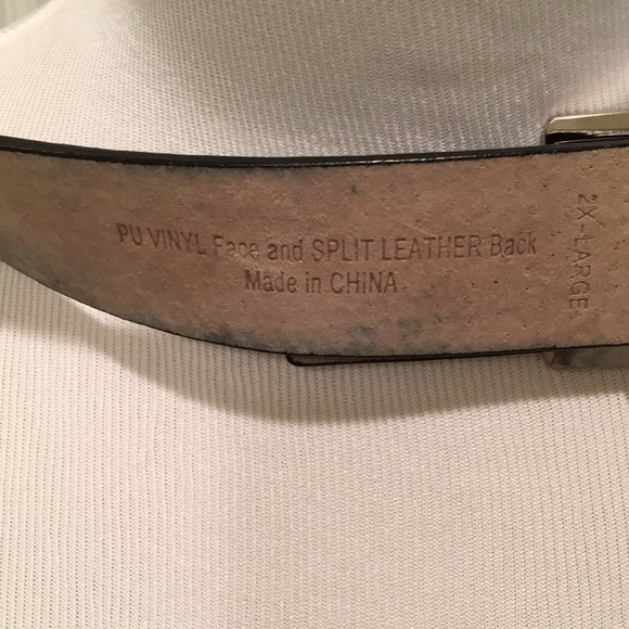 Leather & Vinyl Belt with Silver Buckle - Picture 3 of 5